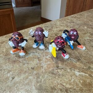 Lot Of 4 California Raisins Mini Figures Vintage 80’s McDonald’s Toys
